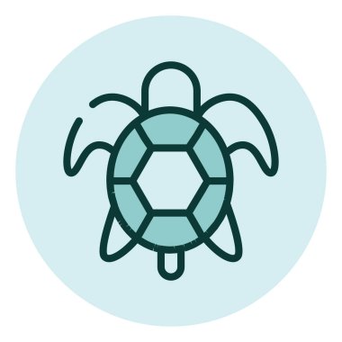 Vahşi kaplumbağa, illüstrasyon, beyaz arka planda vektör..