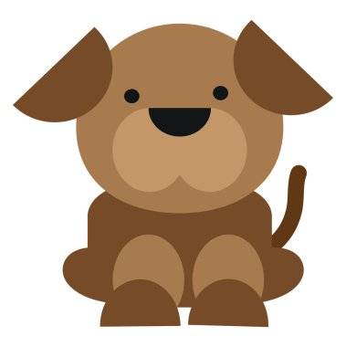 Kahverengi yavru köpek, illüstrasyon, beyaz arka planda vektör..