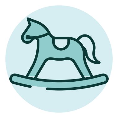 Bebek at oyuncağı, illüstrasyon, beyaz arka planda vektör..