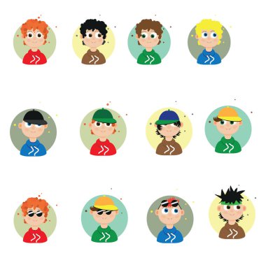 Genç çocuk, illüstrasyon, beyaz arka planda vektör..