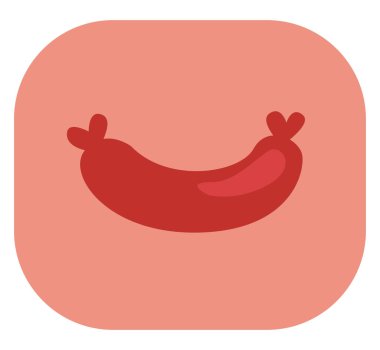 Beyaz arka planda bir sosis, illüstrasyon, vektör..