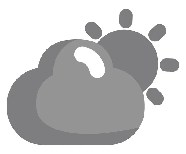 Сіра Хмара Сонцем Ілюстрація Вектор Білому Тлі — стоковий вектор