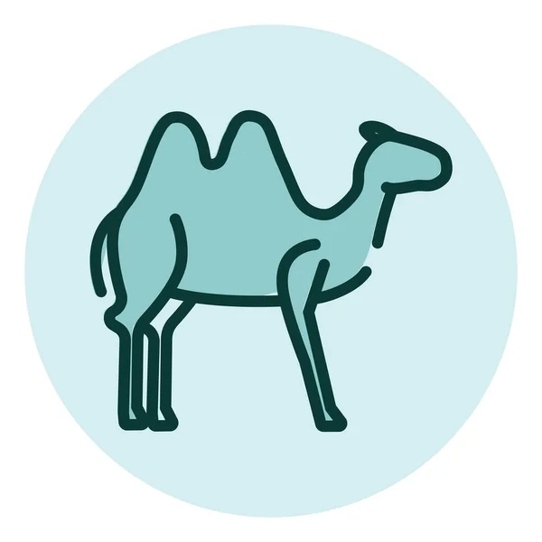 Άγρια Καμήλα Της Ερήμου Εικονογράφηση Διάνυσμα Λευκό Φόντο — Διανυσματικό Αρχείο