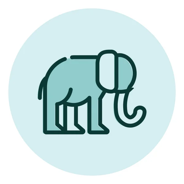 Elefante Selvagem Ilustração Vetor Sobre Fundo Branco — Vetor de Stock