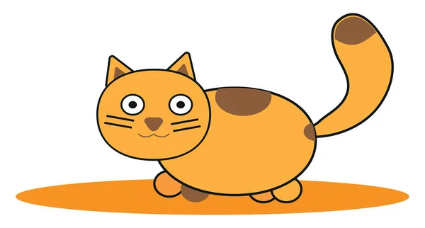 Žlutá Kočka Ilustrace Vektor Bílém Pozadí — Stockový vektor