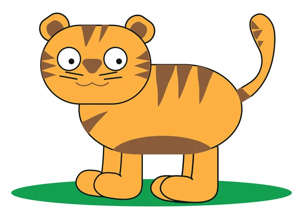 Tigre Bebé Ilustración Vector Sobre Fondo Blanco — Vector de stock