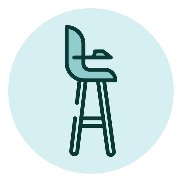 Cadeira Alta Bebê Ilustração Vetor Fundo Branco — Vetor de Stock