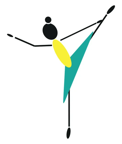Bailarina Flexible Ilustración Vector Sobre Fondo Blanco — Archivo Imágenes Vectoriales