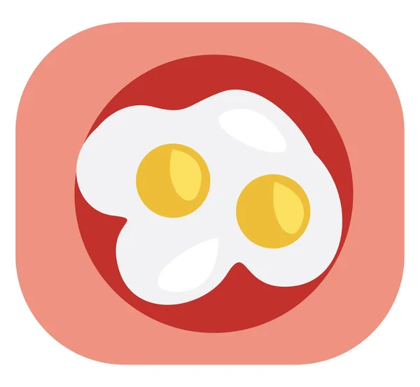 Two Fried Eggs Illustration Vector White Background — Stock Vector