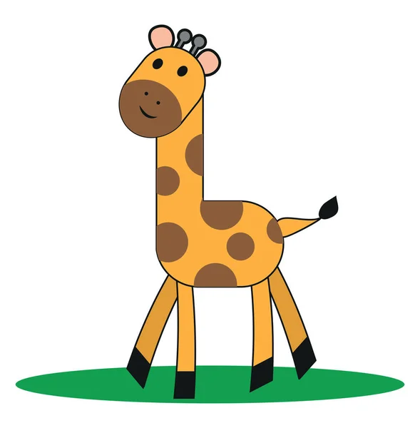 Baby Giraffe Illustration Vector White Background — Stock Vector