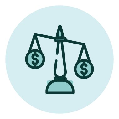 Bütçe dengesi, illüstrasyon, beyaz arkaplan üzerindeki vektör.