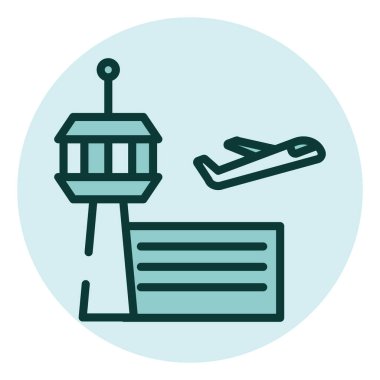 İş sektörü havayolu, illüstrasyon, beyaz arka planda vektör.