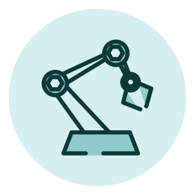 İş endüstrisi robotları, illüstrasyon, beyaz arka planda vektör.