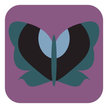 Koyu renkli kelebek, illüstrasyon, beyaz arka planda vektör.