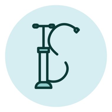 Araba lastiği pompası, illüstrasyon, beyaz arka planda vektör..