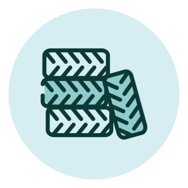 Araba lastikleri, illüstrasyon, beyaz arka plandaki vektör..