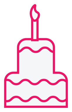 Parti pastası, illüstrasyon, beyaz arkaplanda vektör.