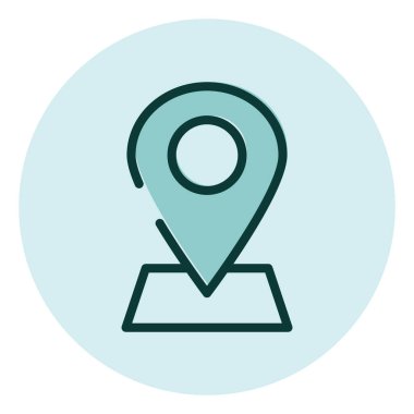 Kişi konumu pin, illüstrasyon, beyaz arkaplan üzerindeki vektör.