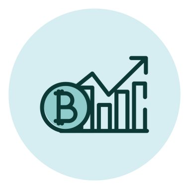 Kripto para birimi analizi, illüstrasyon, beyaz arkaplan üzerindeki vektör.