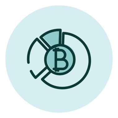 Beyaz zemin üzerinde kripto para birimi şeması, illüstrasyon, vektör.