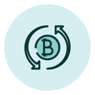 Kripto para birimi bitcoin, illüstrasyon, beyaz arkaplan üzerindeki vektör.