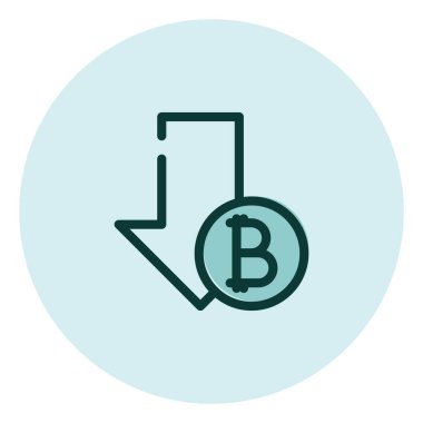 Kripto para birimi azalması, illüstrasyon, beyaz arkaplan üzerindeki vektör.