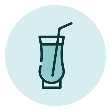 Bir bardak meyve suyu, illüstrasyon, beyaz arka planda vektör..