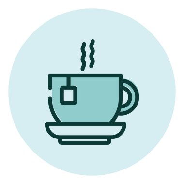 Sıcak çay, illüstrasyon, beyaz arka planda vektör..