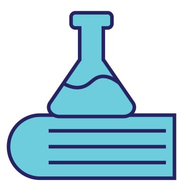 Kimya dersi, illüstrasyon, beyaz arkaplandaki vektör.