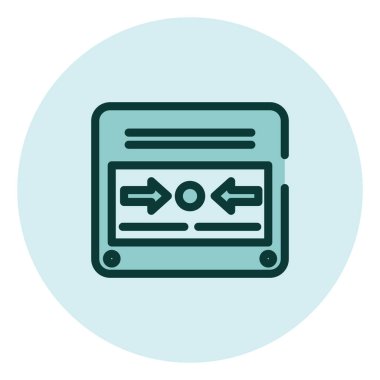 Acil durum düğmesi, illüstrasyon, beyaz arkaplan üzerindeki vektör.