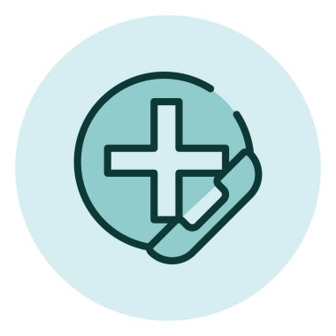 Acil çağrı merkezi, illüstrasyon, beyaz arkaplan üzerindeki vektör.