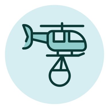 Acil durum helikopteri, illüstrasyon, beyaz arkaplan üzerindeki vektör.