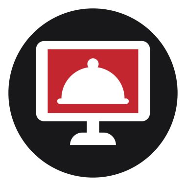 Sıcak yemek servisi, illüstrasyon, beyaz arkaplandaki vektör.