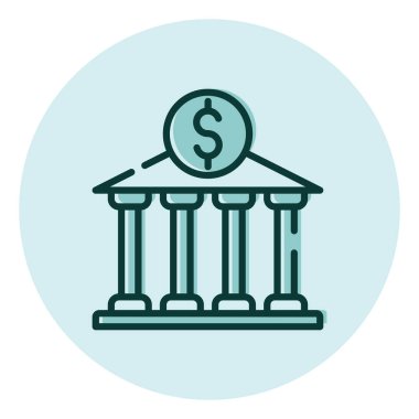 Finansal banka, illüstrasyon, beyaz arkaplan üzerindeki vektör.
