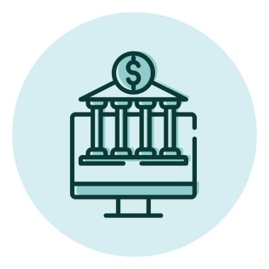 Finansal çevrimiçi bankacılık, illüstrasyon, beyaz arkaplan üzerindeki vektör.