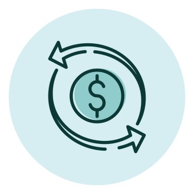 Finansal para değişimi, illüstrasyon, beyaz arkaplan üzerindeki vektör.