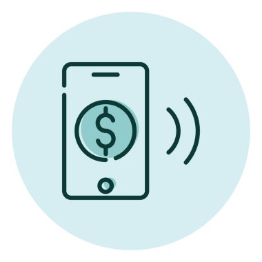 Finansal mobil ödeme, illüstrasyon, beyaz arkaplan üzerindeki vektör.