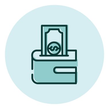 Finansal cüzdan, illüstrasyon, beyaz arkaplan üzerindeki vektör.