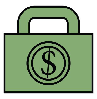 Para çantası, illüstrasyon, beyaz arka planda vektör finanse eder.