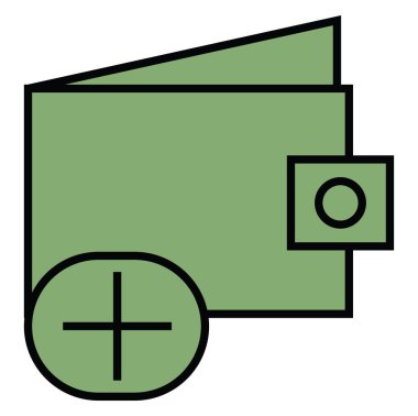 Cüzdan doldurma, illüstrasyon, beyaz arkaplan üzerindeki vektör.