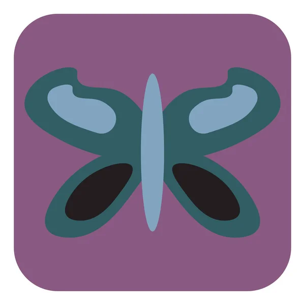 Papillon Vert Foncé Illustration Vecteur Sur Fond Blanc — Image vectorielle