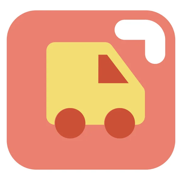 Yellow Delivery Truck Illustration Vector White Background — Stock Vector