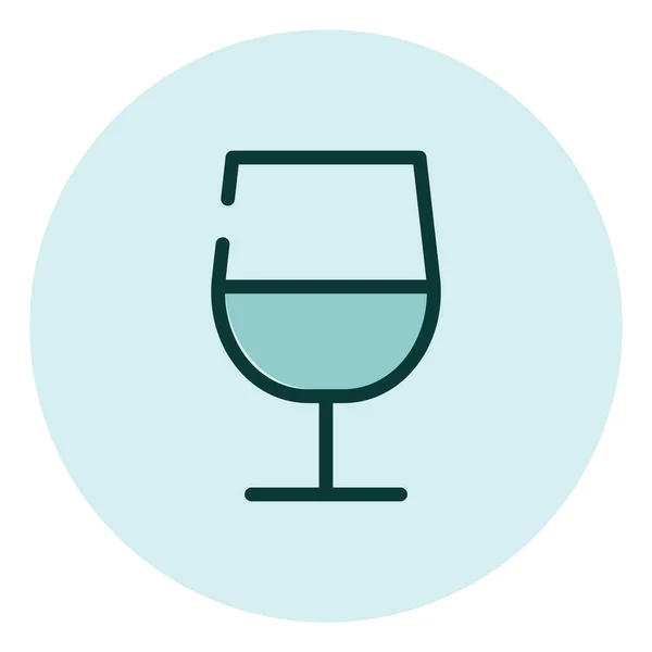 Verre Vin Illustration Vecteur Sur Fond Blanc — Image vectorielle