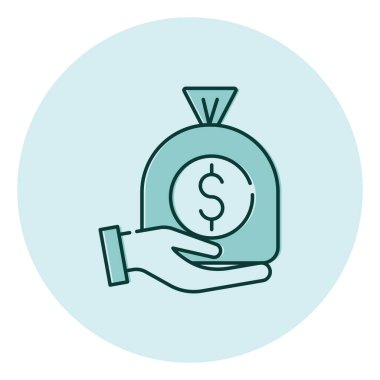 Finansal para kredisi, illüstrasyon, beyaz arka planda vektör.