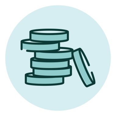 Finansal paralar, illüstrasyon, beyaz arkaplan üzerindeki vektör.