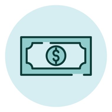 Para faturası, illüstrasyon, beyaz arkaplan üzerindeki vektör.