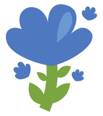 Mavi bahar çiçeği, illüstrasyon, beyaz arkaplanda vektör.