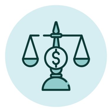 Para ölçeği, illüstrasyon, beyaz arkaplan üzerindeki vektör.