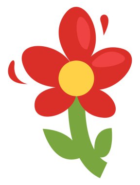 Dişi çiçek, illüstrasyon, beyaz arkaplanda vektör.