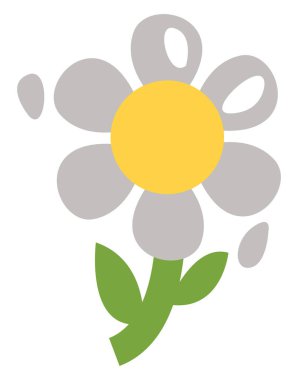 Beyaz papatya çiçeği, illüstrasyon, beyaz arkaplanda vektör.